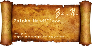 Zsinka Napóleon névjegykártya